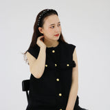 Slender Headband Black Silver