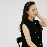 Slender Headband Black Silver