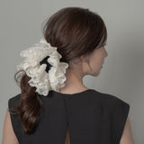 Black and White Frills Scrunchie