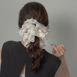 Black and White Frills Scrunchie