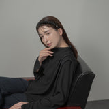 Gathered Headband Silk Black