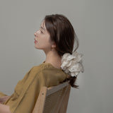 Black and White Frills Scrunchie