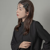 Hair Pin Black Silver Studs