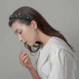 Slender Headband Black Silver