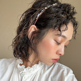 Grey Pink Studs Headband