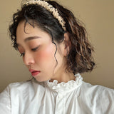 Gather Headband Brown Beige Dot