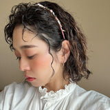 Grey Pink Studs Headband