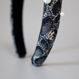 Slender Headband Snake Denim Pearl