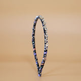 Narrow Headband Black Flower