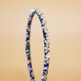 Narrow Headband Black Flower
