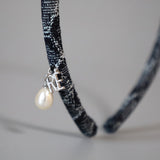 Tight Headband Snake Denim Pearl