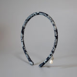Tight Headband Flower Denim Pearl