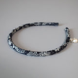 Tight Headband Flower Denim Pearl