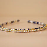 Narrow Headband Navy White Gold