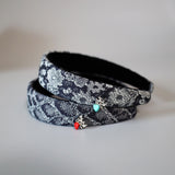 Thin Headband Snake Denim Red Heart