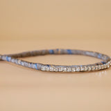 Narrow Headband Gray Silver Studs