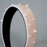 Thin Headband Pink Dot Pearl