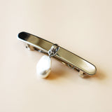 Silver Pearl Barrette