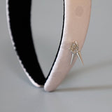 Thin Headband Pink Dot Silver Studs