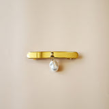 Gold Pearl Barrette