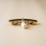 Gold Pearl Barrette