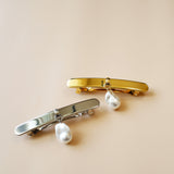 Gold Pearl Barrette