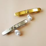Gold Pearl Barrette