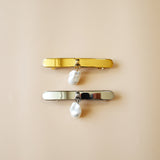 Gold Pearl Barrette