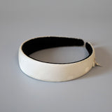 Thin Headband White Dot Silver Studs