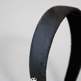 Thin Headband Black Dot Silver Studs