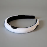 Slender Headband White Black Dot