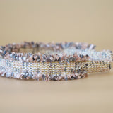 Frills Pink Gray Tweed Headband No Studs