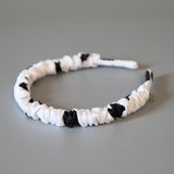 Gather Headband White Black Dot