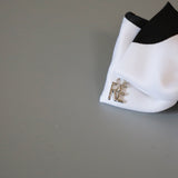 Ribbon Scrunchie White Dot