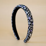 Slender Headband Black Flower