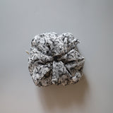 White Black Ribbon Scrunchie