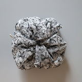 White Black Ribbon Scrunchie