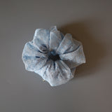 White Blue Ribbon Scrunchie