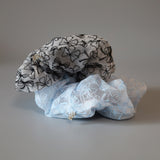 White Black Ribbon Scrunchie