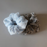 White Black Ribbon Scrunchie