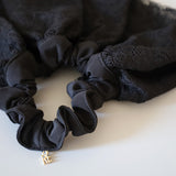 Big Frills Lace Scrunchie Black