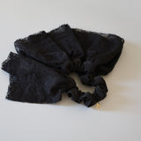 Big Frills Lace Scrunchie Black