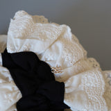 Black and White Frills Scrunchie