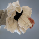 Black and White Frills Scrunchie