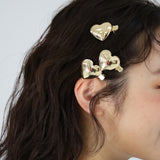 Lil Gold Heart 2pcs Hair Clip