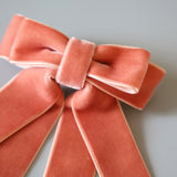 Velvet Big Ribbon Pink Barrette
