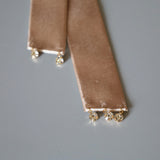 Velvet Big Ribbon Beige Barrette