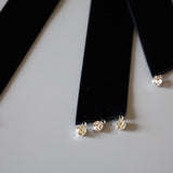 Velvet Big Ribbon Navy Barrette