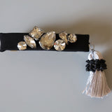 Silk Black Barrette Smokey Silver