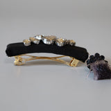 Silk Black Barrette Smokey Silver